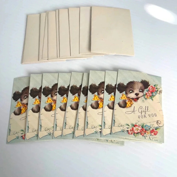 Vintage 70’s Gift Cards Cards,Stationery with Puppy on Front - Picture 1 of 4